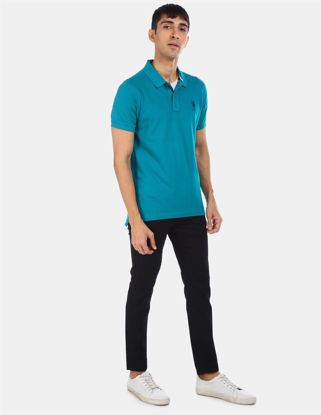 U.S.Polo Assn. Men Casual Wear Blue T-Shirt